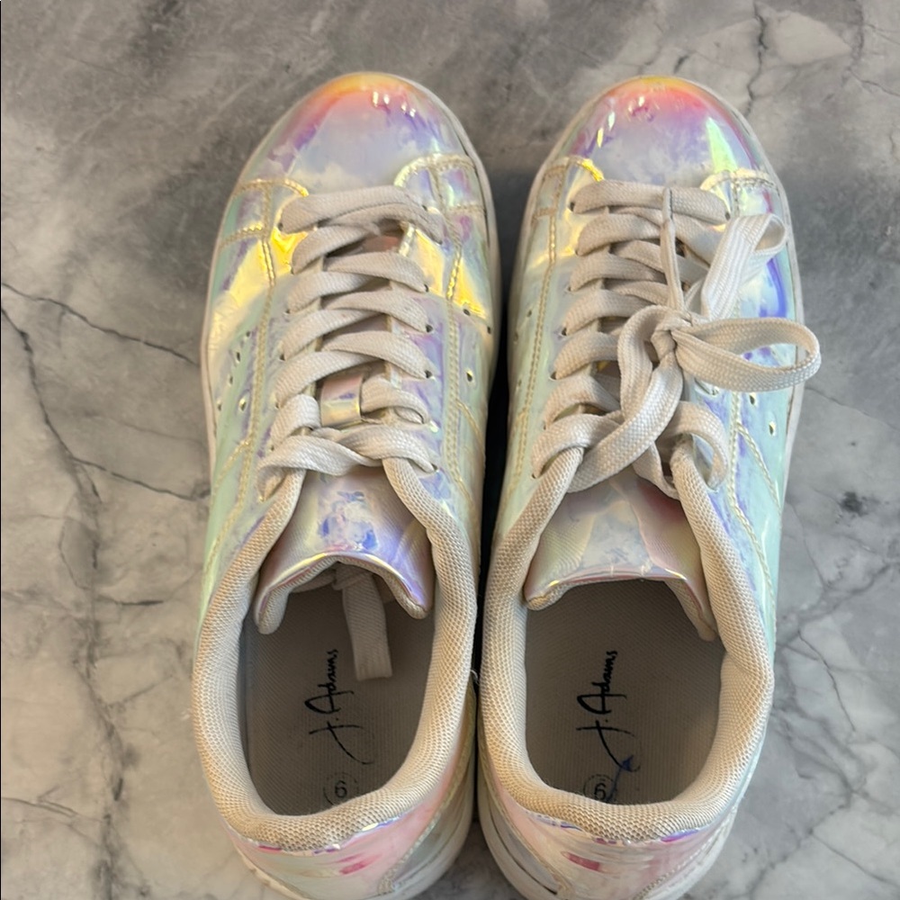 Iridescent Sneakers with White Laces
